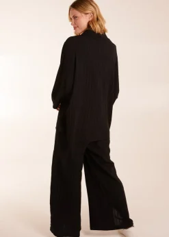 Tops>Blue Vanilla Shirt & Trousers Set Black