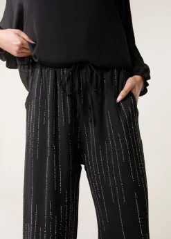 Trousers>Blue Vanilla Black Sparkle Wide Leg Trouser