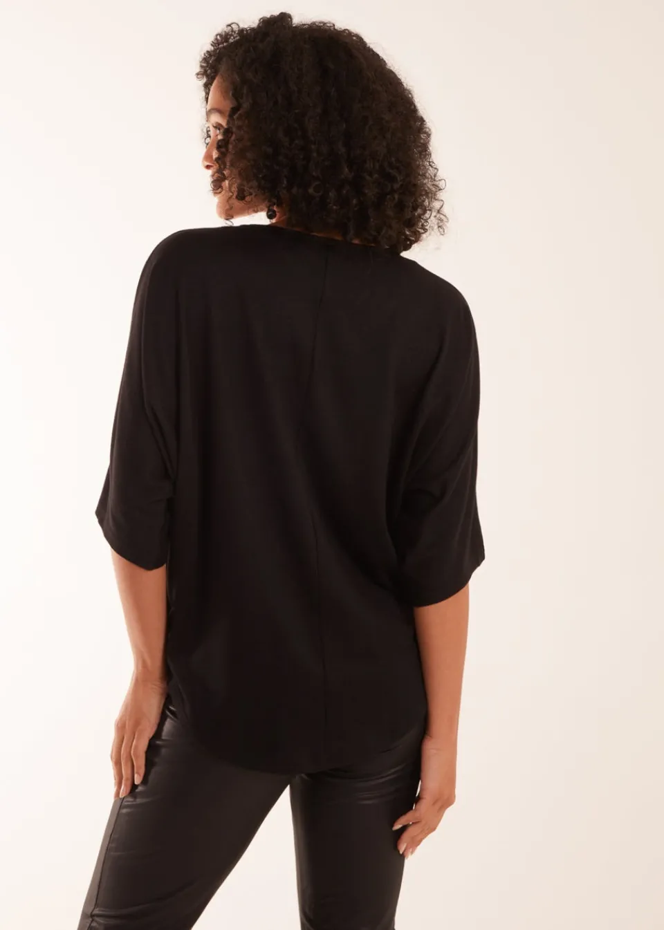Tops>Blue Vanilla Zip Front Top Black