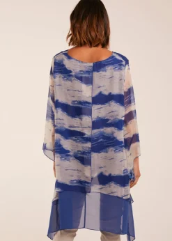 Tops>Blue Vanilla Blue 2 In 1 Woven Top