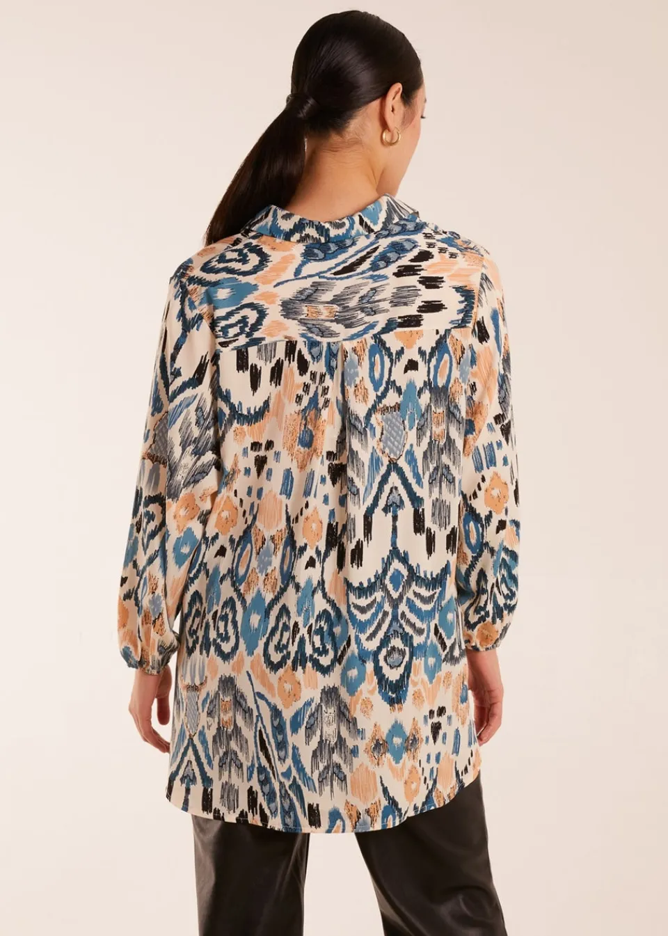 Tops>Blue Vanilla Blue Abstract Printed Shirt