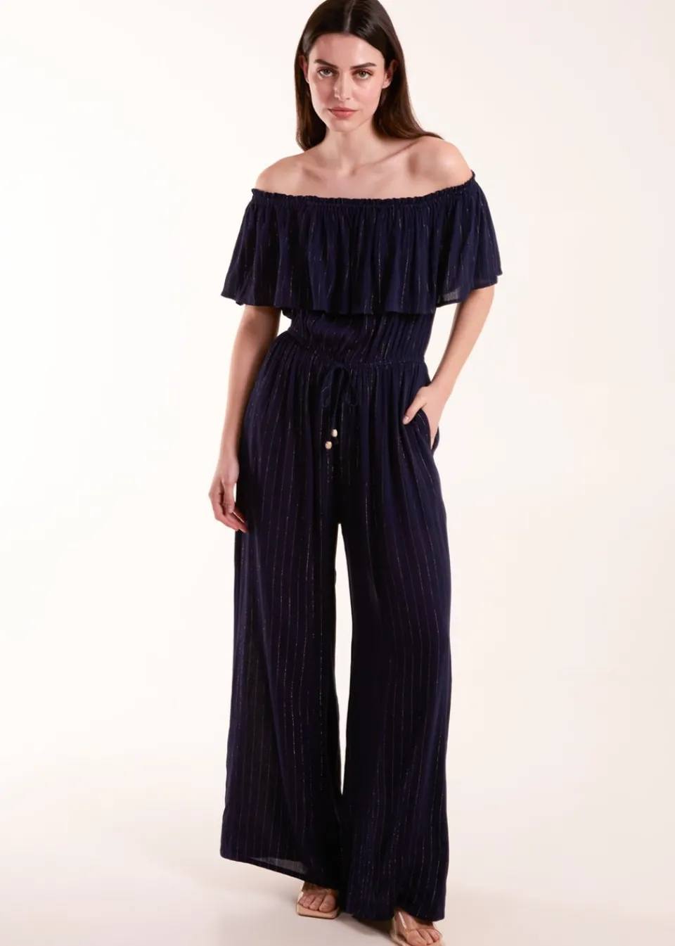 Jumpsuits & Playsuits>Blue Vanilla Bardot Jumpsuit Blue
