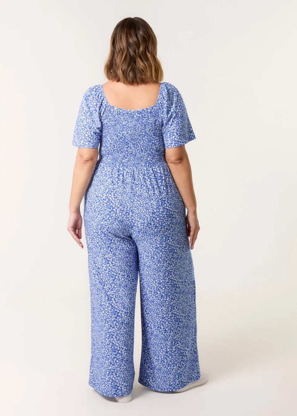 Jumpsuits & Playsuits>Blue Vanilla Blue Curve Square Neck Shirred Jumpsuit