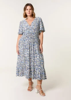 Dresses>Blue Vanilla Blue Curve Wrap Front Dress