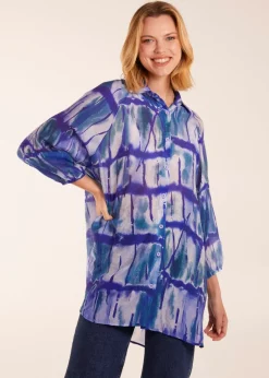 Tops>Blue Vanilla Blue Tie Dye Shirt