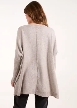 Tops>Blue Vanilla Brown Single Cable Front Jumper