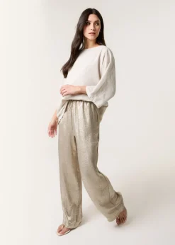 Trousers>Blue Vanilla Champagne Shimmer Wide Leg Trouser
