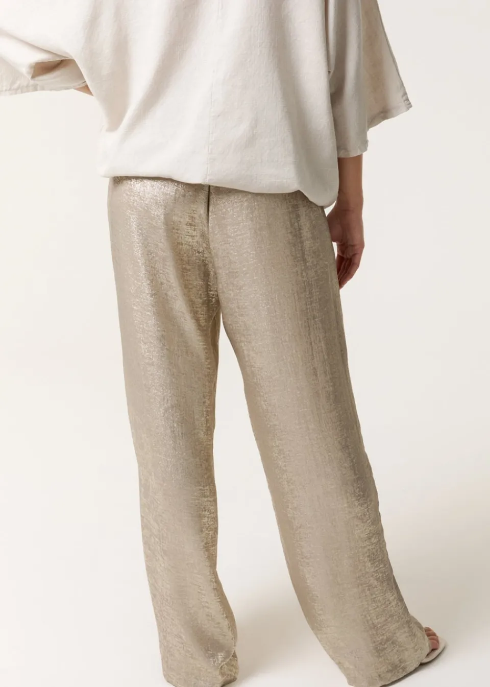 Trousers>Blue Vanilla Champagne Shimmer Wide Leg Trouser