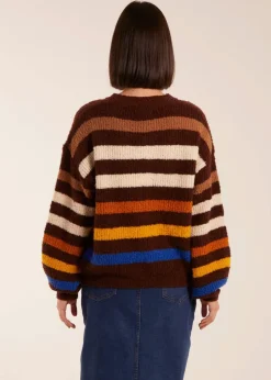 Knitwear>Blue Vanilla Chocolate Soft Touch Stripe Jumper