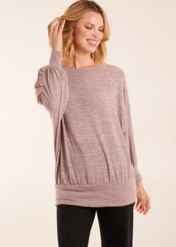 T-Shirts>Blue Vanilla Cut And Sew Batwing Top