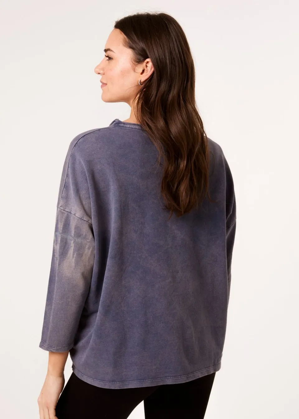 Loungewear>Blue Vanilla Denim Bow Sweatshirt