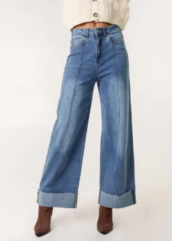 Jeans & Jeggings>Blue Vanilla Denim Wide Leg Denim Jeans
