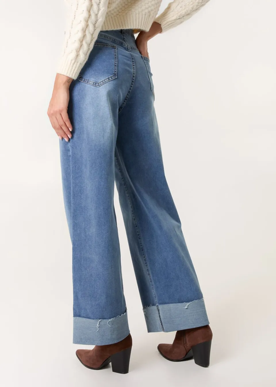 Jeans & Jeggings>Blue Vanilla Denim Wide Leg Denim Jeans