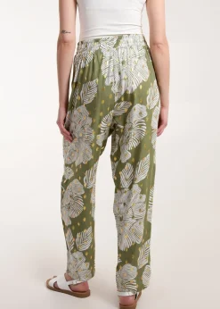 Trousers>Blue Vanilla Green Printed Trousers