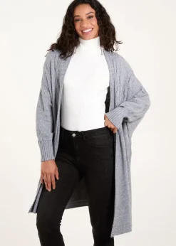 Tops>Blue Vanilla Grey Cable Knit Cardigan