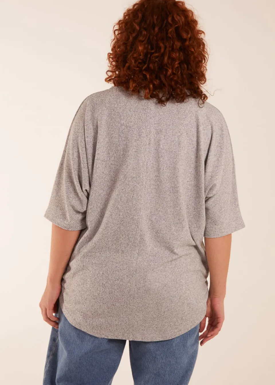 Tops>Blue Vanilla Grey Curve Zip Front Top