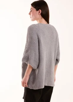 Tops>Blue Vanilla Knitted Mid Length Cardigan Grey