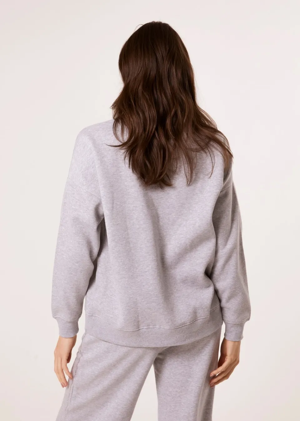 Tops>Blue Vanilla Grey Weekend Denim Applique Sweatshirt