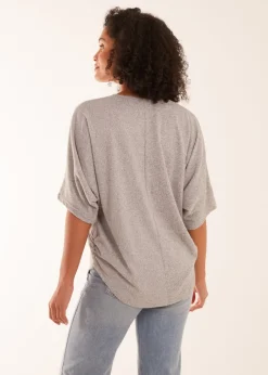 Tops>Blue Vanilla Zip Front Top Grey
