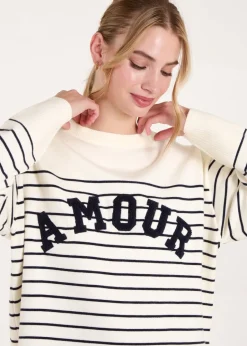 Knitwear>Blue Vanilla Ivory Amour Towelling Jumper