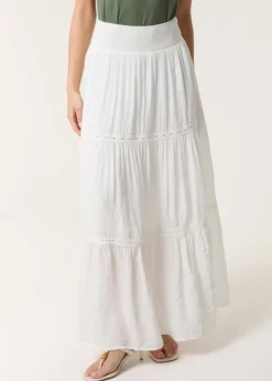 Skirts>Blue Vanilla Ivory Mix Crochet Maxi Skirt