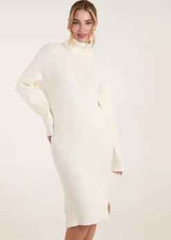 Knitwear>Blue Vanilla Ivory Roll Neck Jumper Dress