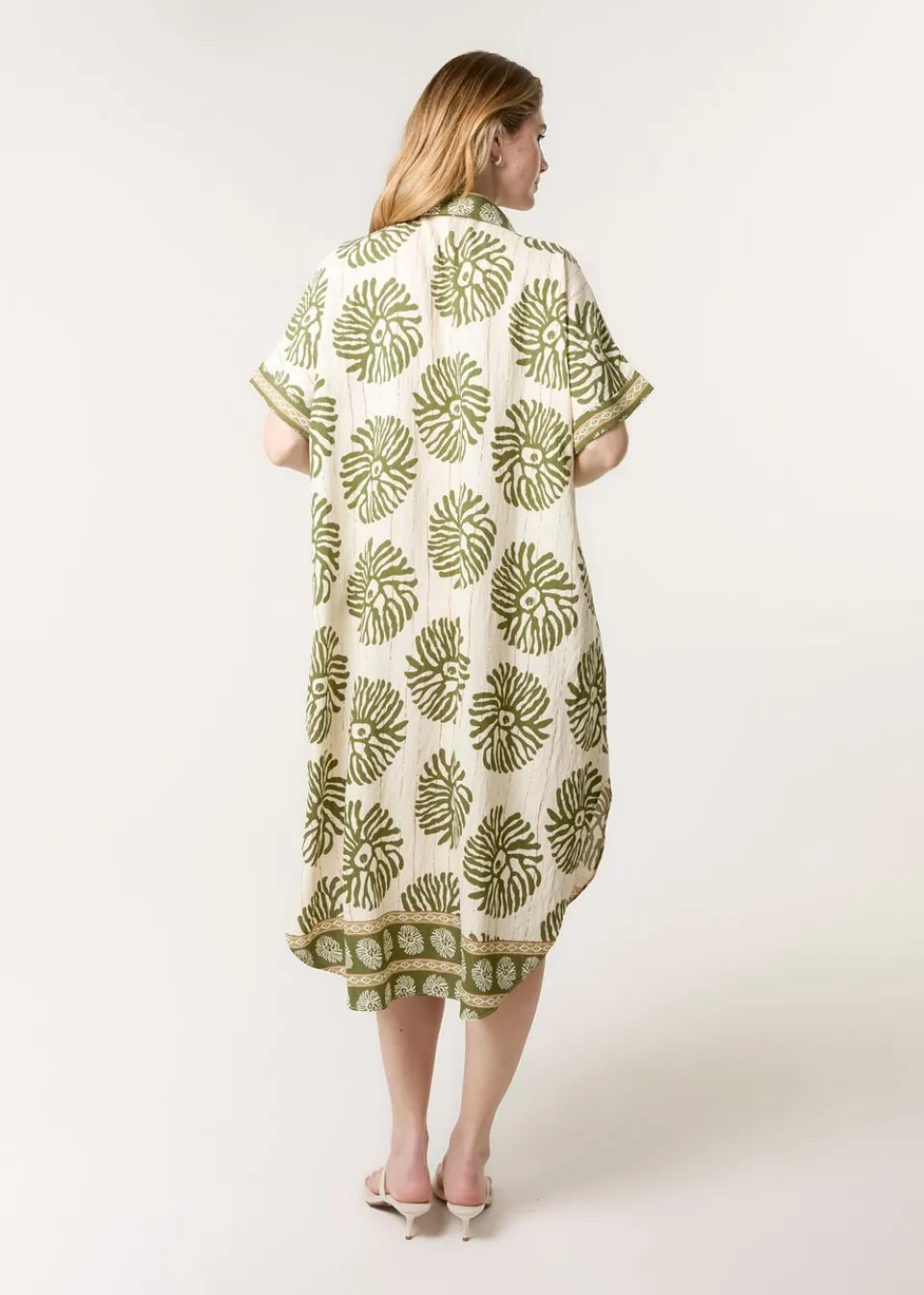 Dresses>Blue Vanilla Khaki Collar Midi Tunic