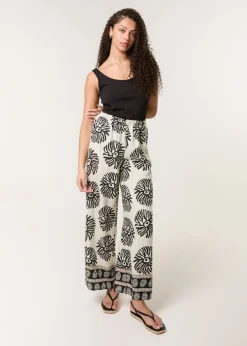 Trousers>Blue Vanilla Khaki Printed Elasticated Trousers
