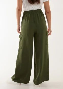 Trousers>Blue Vanilla Khaki Wide Leg Combat Trousers