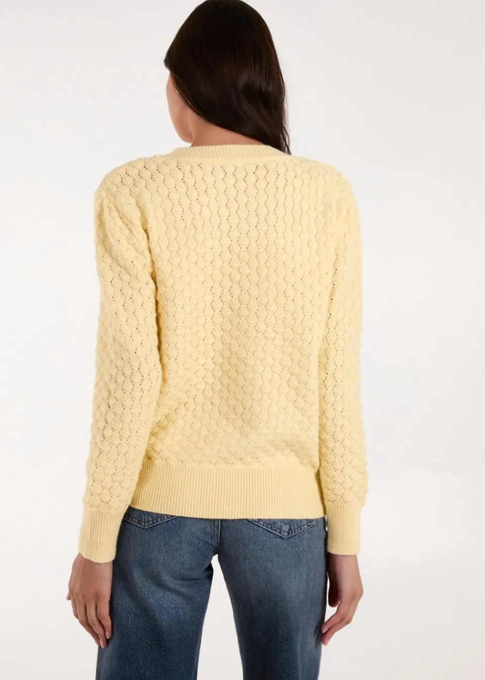 Knitwear>Blue Vanilla Lemon Textured Knit Jumper
