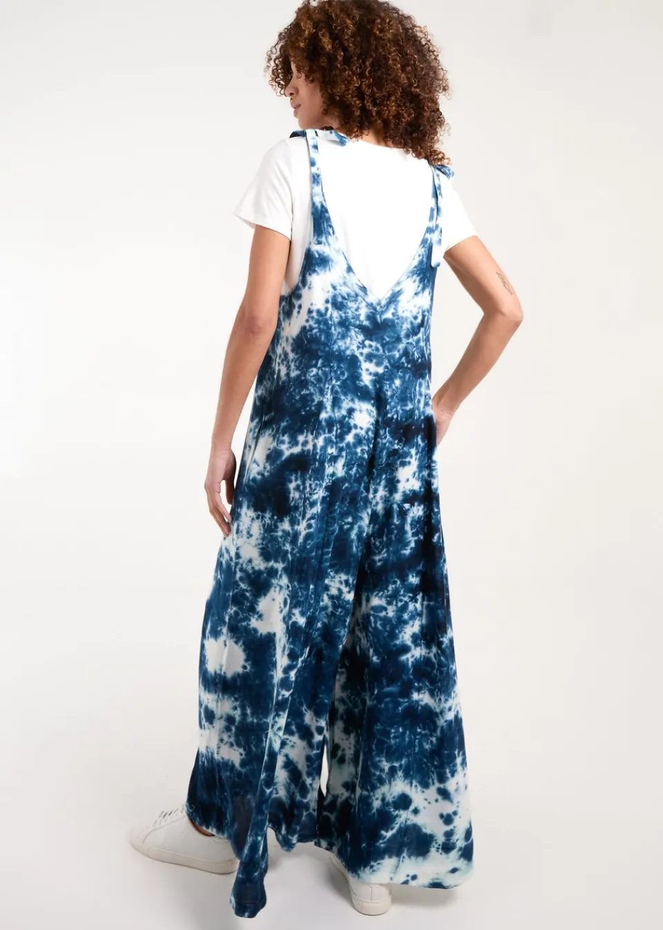 Jumpsuits & Playsuits>Blue Vanilla Navy Tie Dye Wide Leg Jumpsuit
