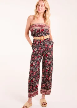 Jumpsuits & Playsuits>Blue Vanilla Red Belted Bandeau Jumpsuit