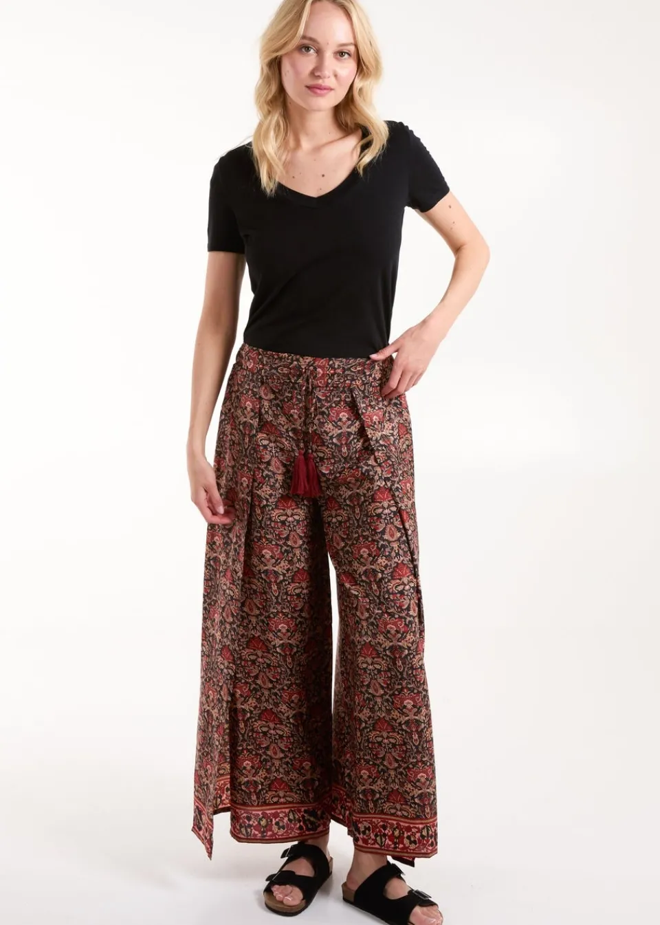 Trousers>Blue Vanilla Red Wrap Trousers