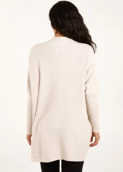 Tops>Blue Vanilla Stone Basket Weave High Neck Jumper