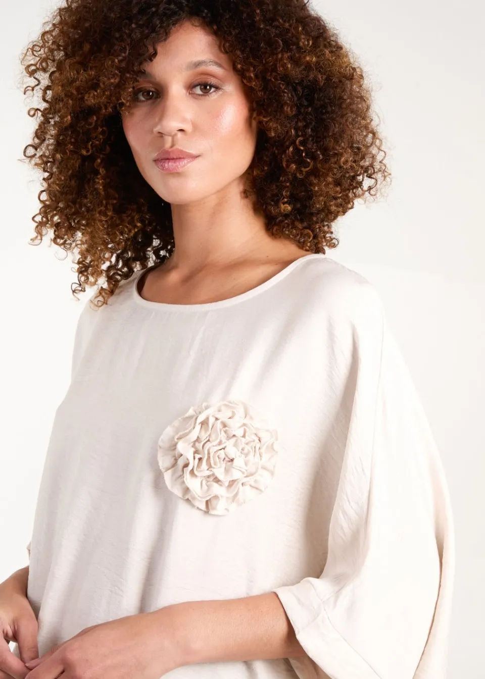 T-Shirts>Blue Vanilla Corsage Top Stone
