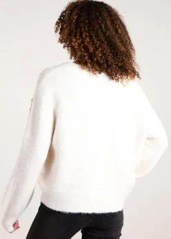 Tops>Blue Vanilla Stone Flower Embroidery Cardigan