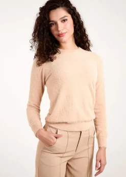 Knitwear>Blue Vanilla Stone Fluffy Knit Scoop Neck Jumper