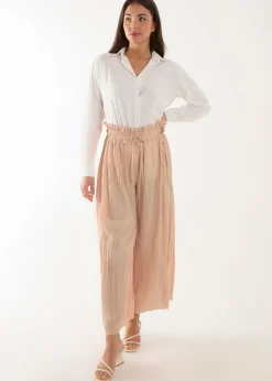 Trousers>Blue Vanilla Pleated Trousers Stone