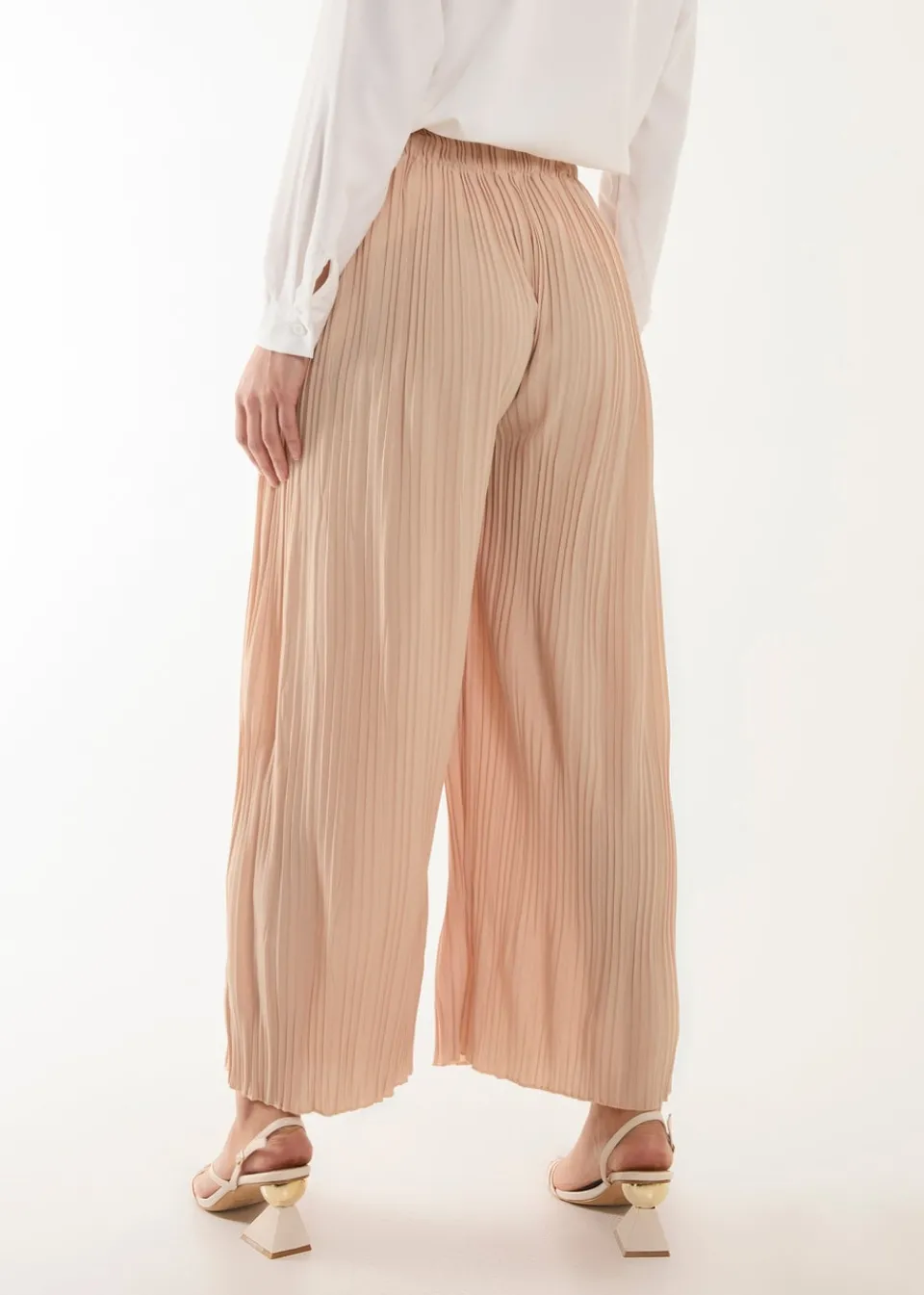 Trousers>Blue Vanilla Pleated Trousers Stone