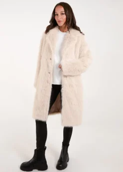 Coats & Jackets>Blue Vanilla Stone Plush Fur Coat