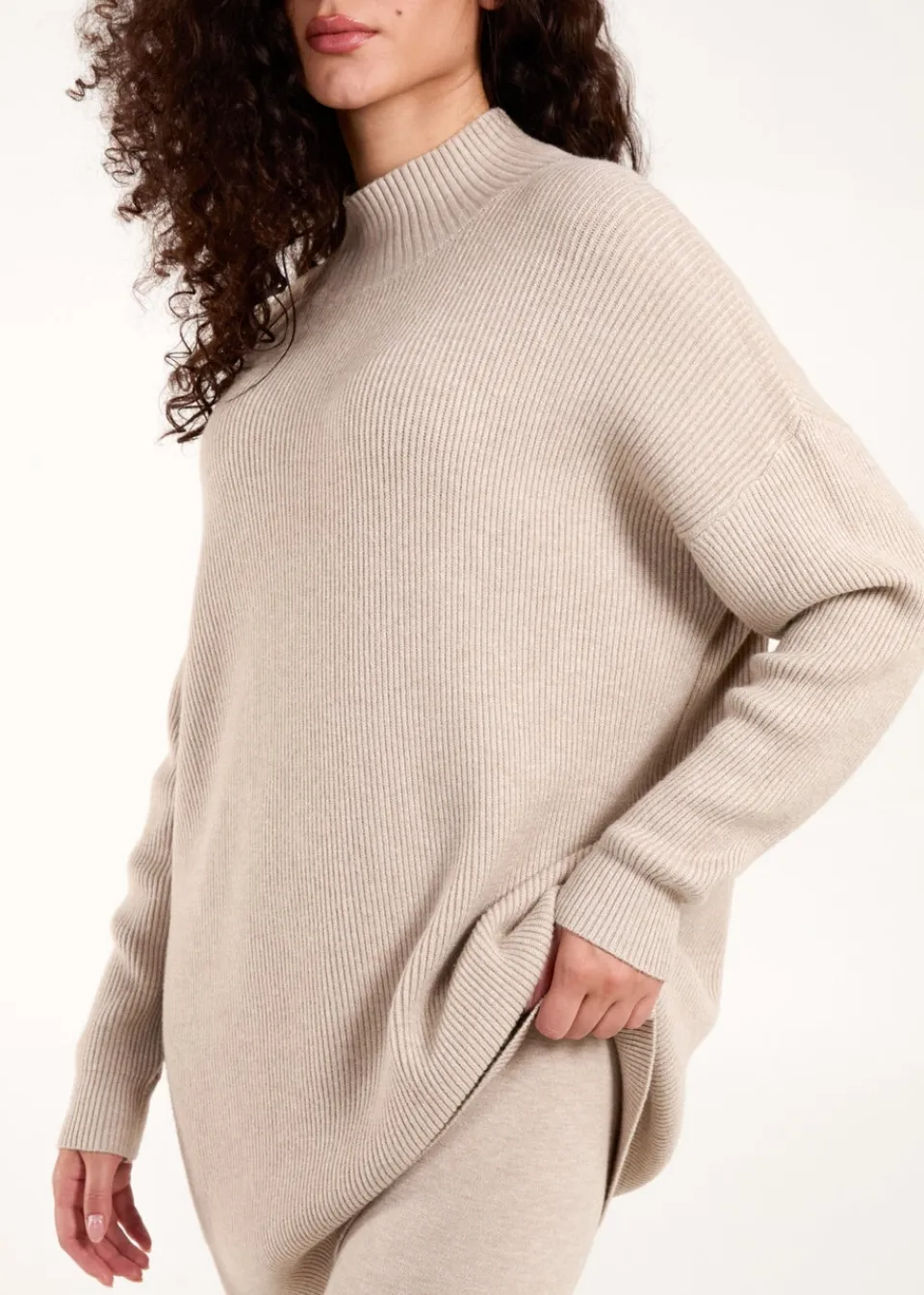 Tops>Blue Vanilla Stone Ribbed Jumper & Knit Legging Set