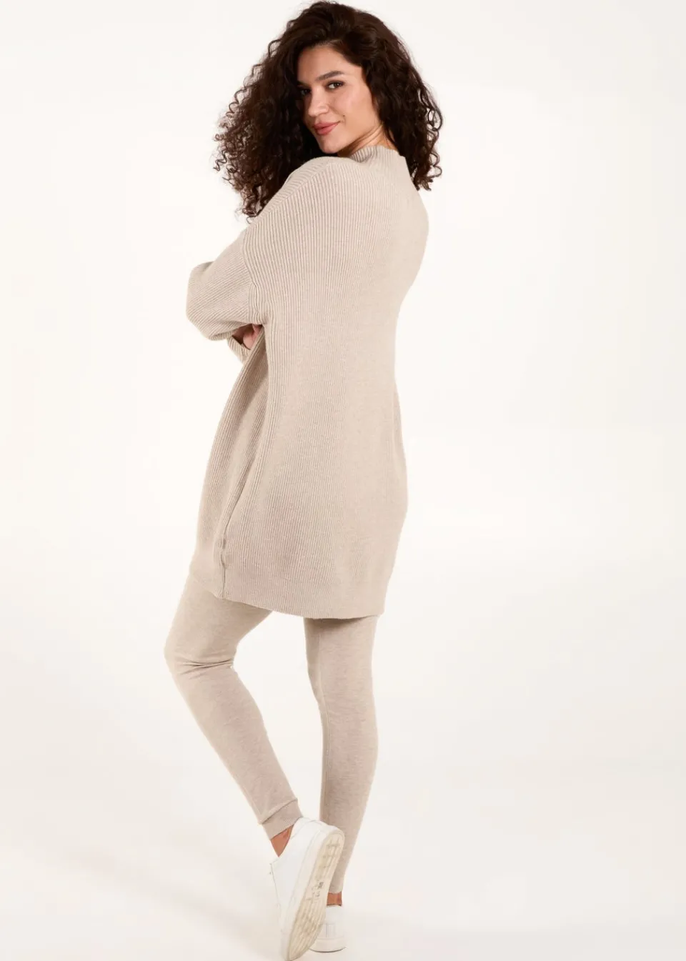 Tops>Blue Vanilla Stone Ribbed Jumper & Knit Legging Set