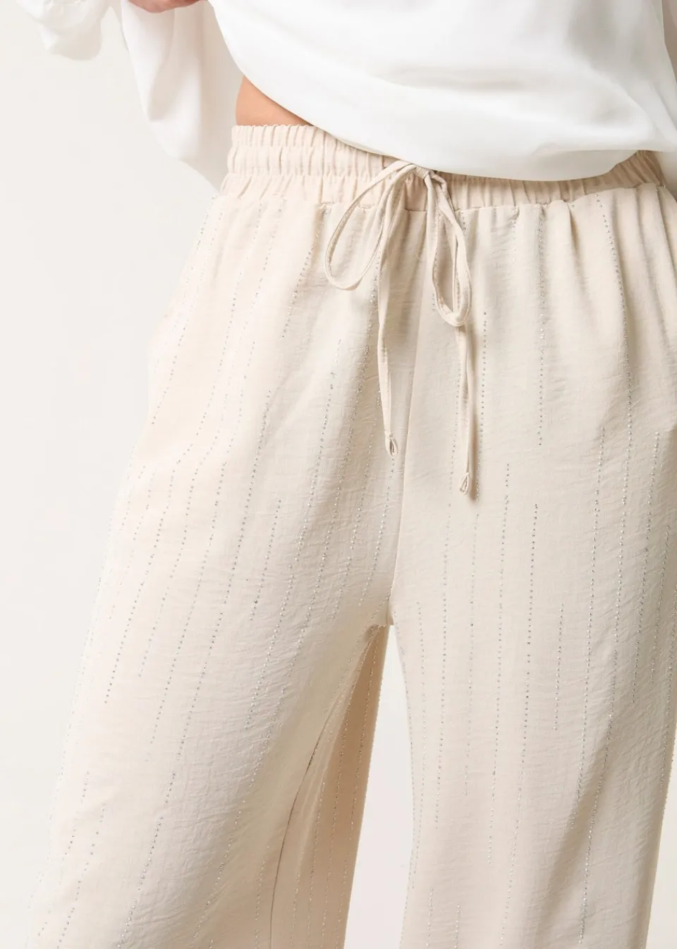 Trousers>Blue Vanilla Stone Sparkle Wide Leg Trouser