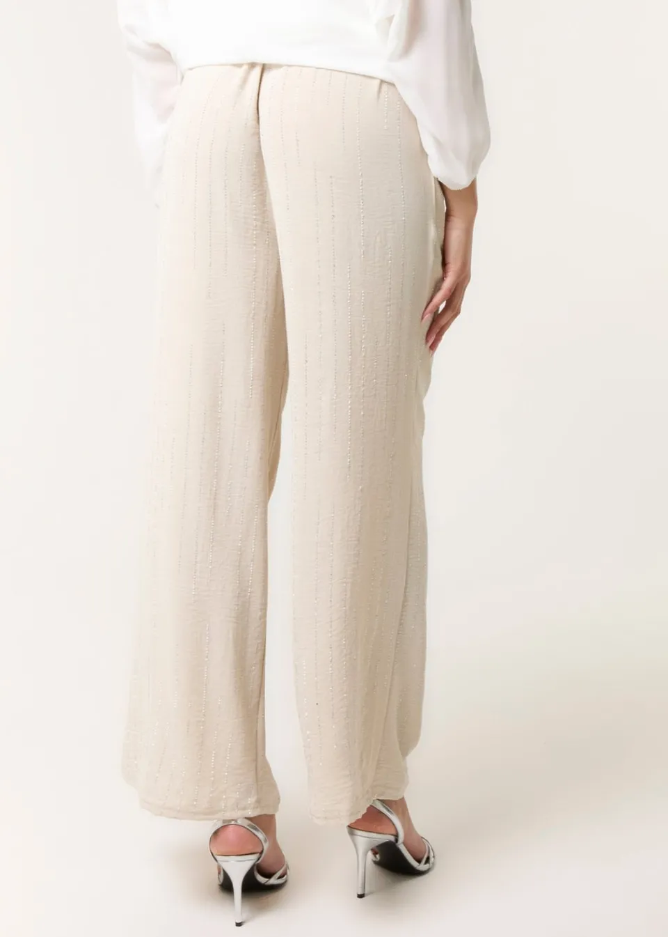 Trousers>Blue Vanilla Stone Sparkle Wide Leg Trouser