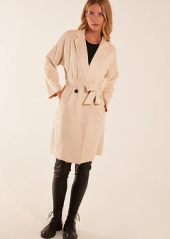 Coats & Jackets>Blue Vanilla Waist Detail Trench Style Jacket Stone