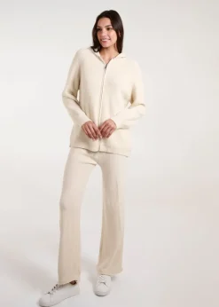 Loungewear>Blue Vanilla Stone Zip Front Hoodie Tracksuit Set