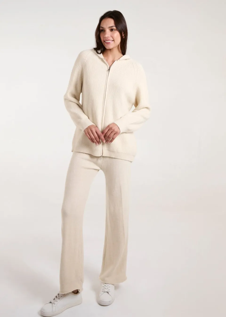 Loungewear>Blue Vanilla Stone Zip Front Hoodie Tracksuit Set