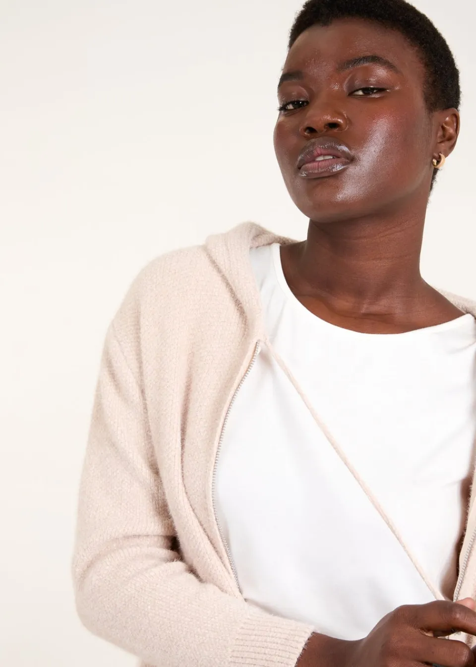 Tops>Blue Vanilla Stone Zip Up Hoodie