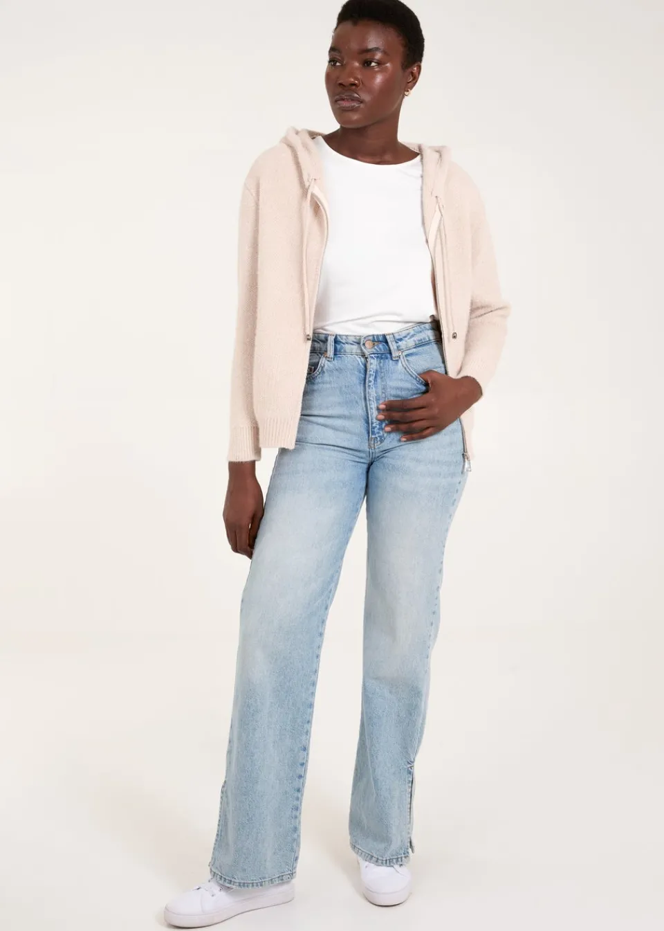 Tops>Blue Vanilla Stone Zip Up Hoodie