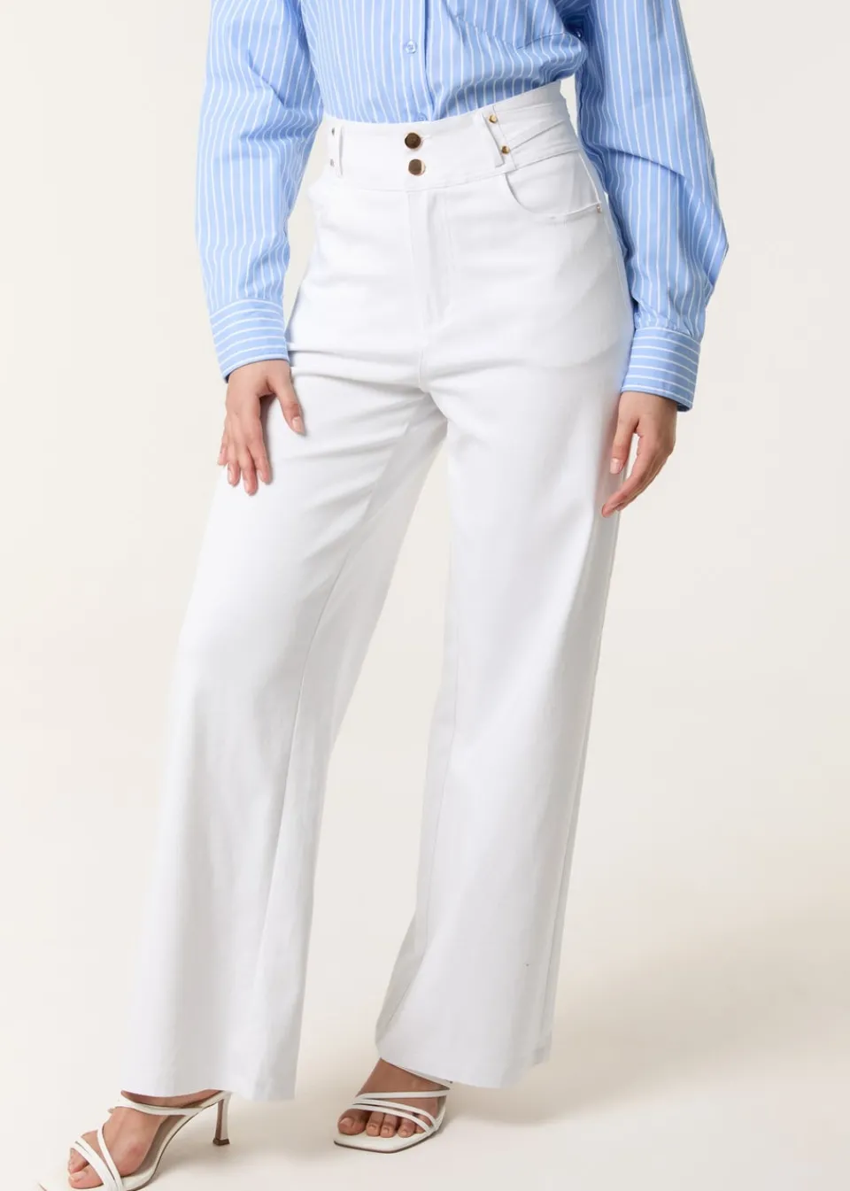 Jeans & Jeggings>Blue Vanilla White High Waisted Jeans